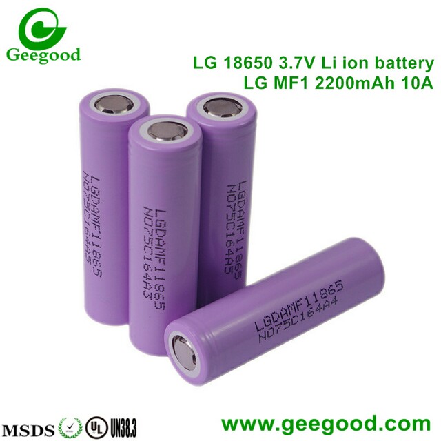 LG 18650 battery 18650 MF1 MF2 2200mah 10A INR18650MF1 INR18650MF1