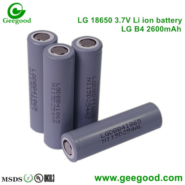 LG 18650 B4 B4L 2600mAh 18650 3.7V  li-ion rechargeable battery INR18650B4 INR18650B4L
