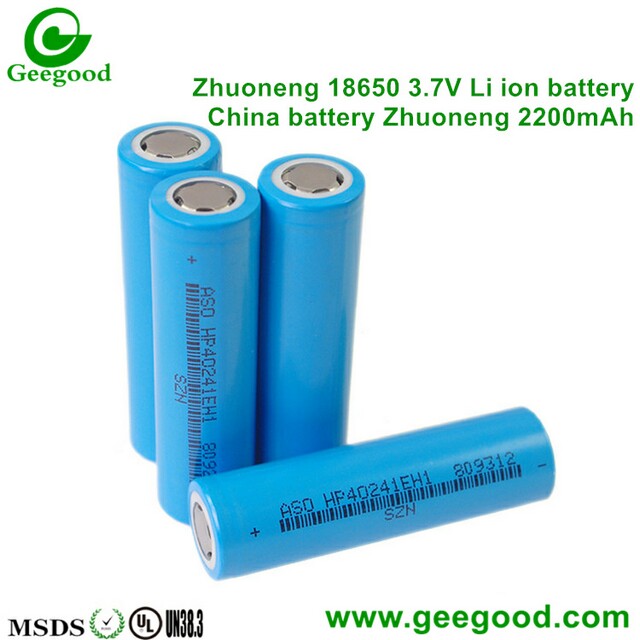 Zhuoneng SZNS 18650 battery 2000mah 2200mAh 2600mAh 3000mAh