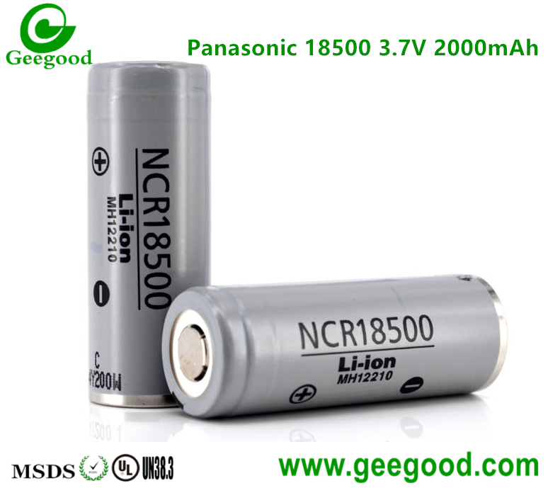 Panasonic 18500 2000mAh 3.7V li-ion battery NCR 18500 battery