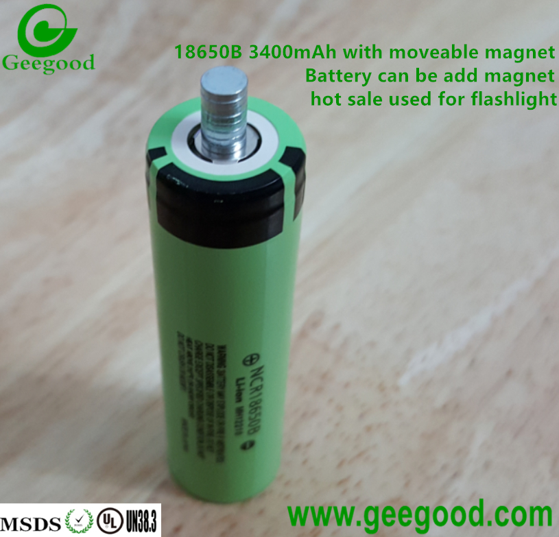 18650 3.7V Li-ion rechargeable batteries with magnet used for flashlight