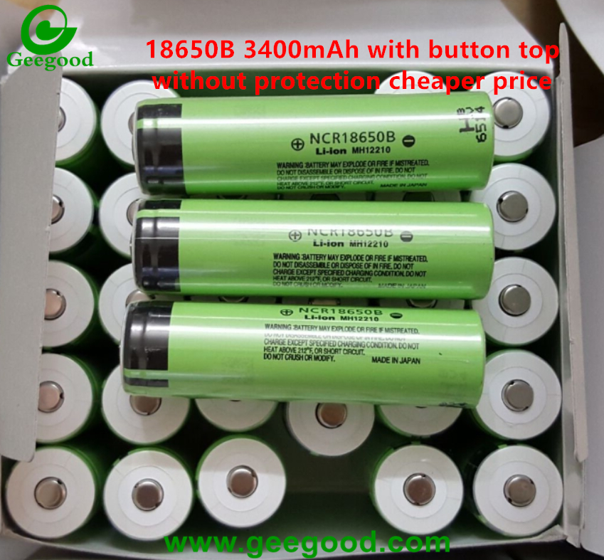 Panasonic NCR18650B 18650B 3400mAh with protection PCM BMS button top for flashlight Torch