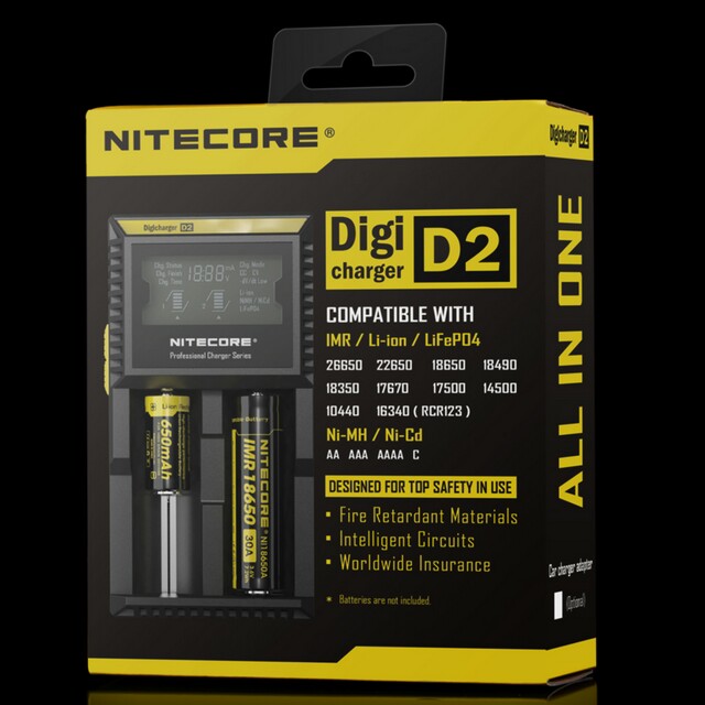 Nitecore charger D2 2 bay D4 4 bay battery charger with LCD screen display