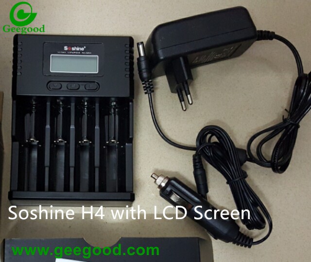 Soshine H4 battery charger LCD screen charger 4 bay charger