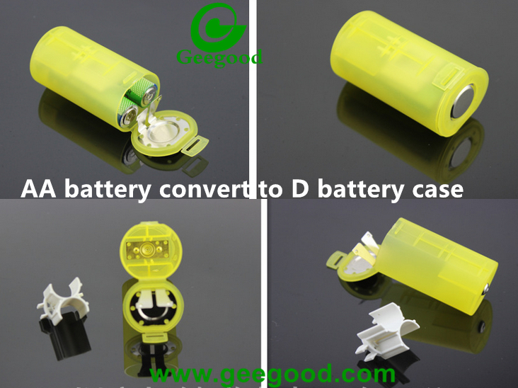 battery convert case AA battery convert to D battery plastic case