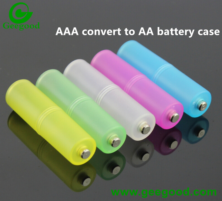 AAA battery convert to AA battery plastic protected case / battery converted case / battery plastic case