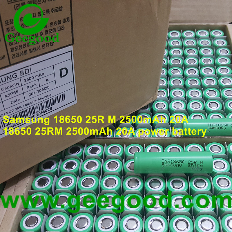 Samsung INR18650-25R M 2500mAh 20A same 25R 25RM 18650 20A cheap power battery