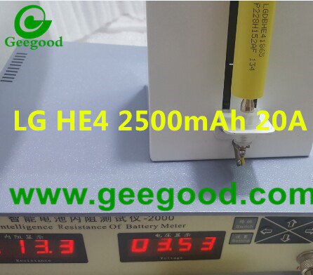 LG 18650 HE4 2500mAh 20A ICR18650HE4 18650 power battery