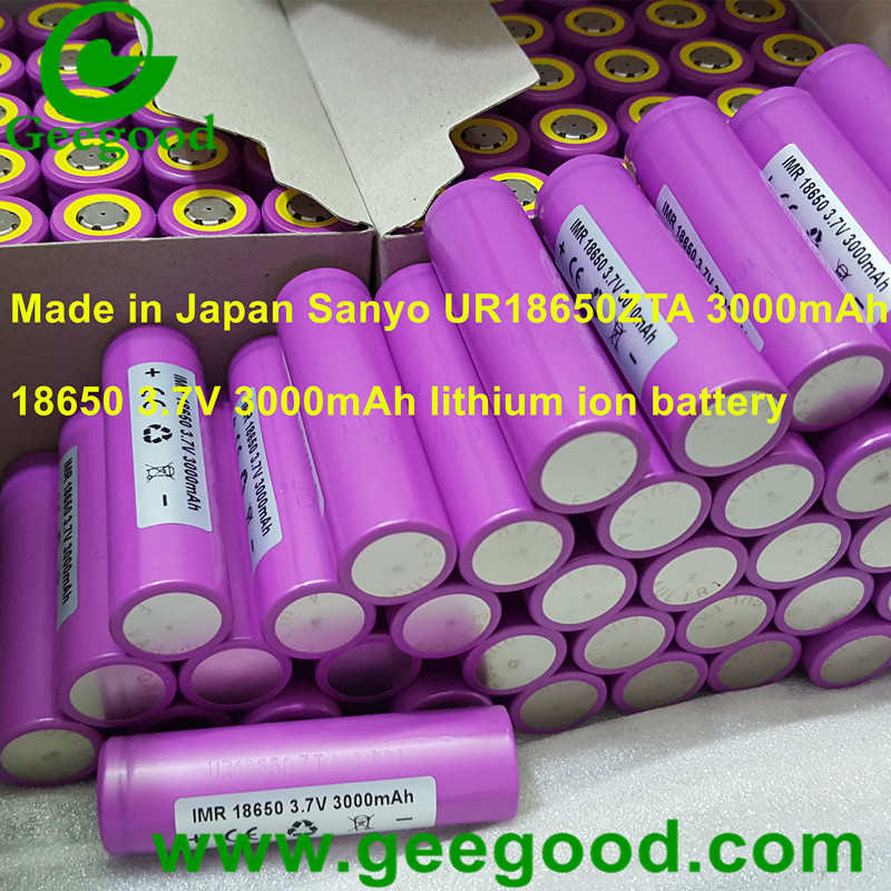 Japan Sanyo UR18650ZTA 3000mAh 3.7V 18650 li ion battey
