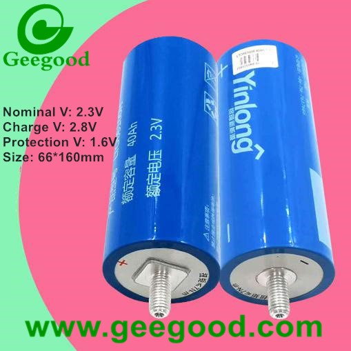 China power lithium titanate battery Yinlong LTO661160T LTO66160H 2.3V 40Ah
