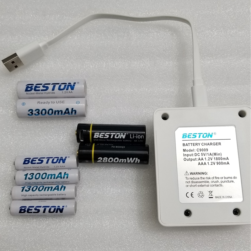 BESTON USB rechargeable battery and charger  AA AAA 1.5V battery