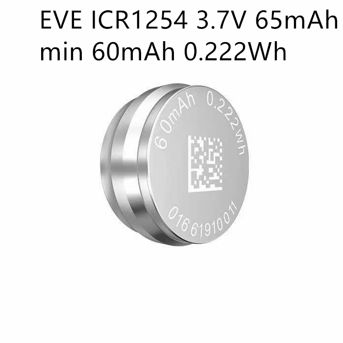 EVE ICR1254 V2.0 3.7V 60mAh 0.222Wh coin button battery